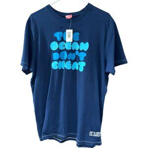 Hollister Mens XL The Ocean Don’t Cheat Navy T-Shirt NEW